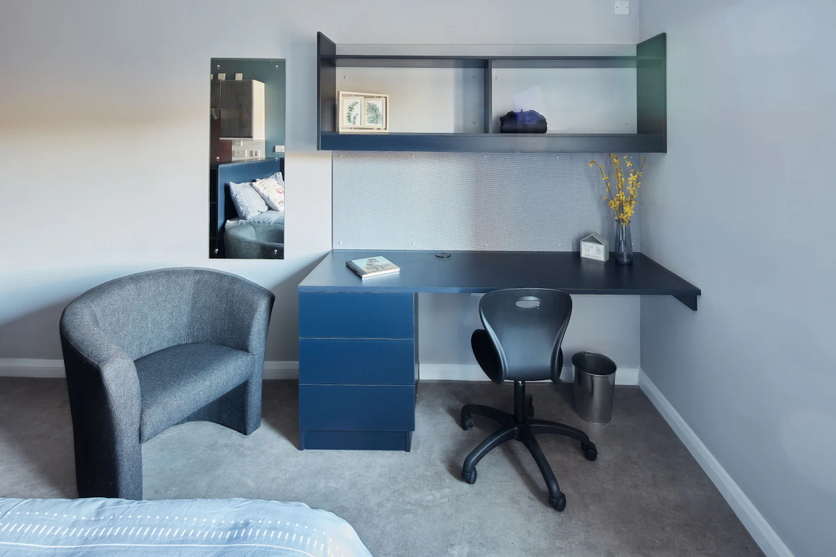 bookmyuniroom student accommodation deluxe ensuite desk and chair alumno falmer brighton uk